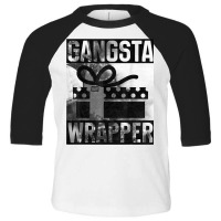 Gangsta Wrapper Gangster Rap Gift Vintage Christmas T Shirt Toddler 3/4 Sleeve Tee | Artistshot