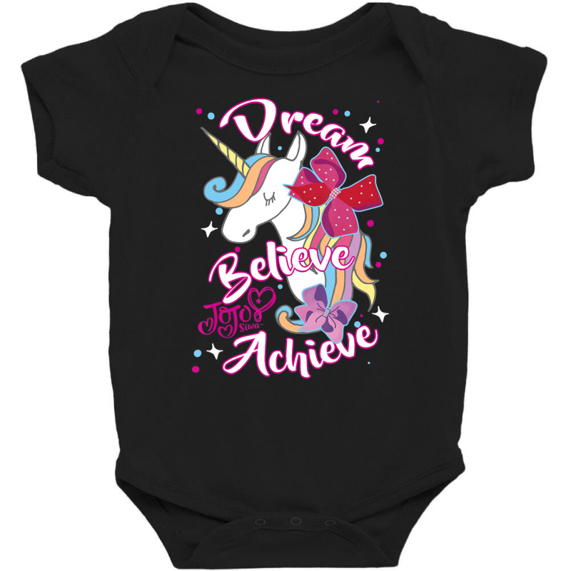 Jojo Siwa Dream Believe Achieve Unicorn Baby Bodysuit by cm-arts | Artistshot