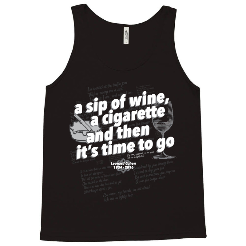 A Sip Of Wine, A Cigarette And Then Its Time To Go Fitted Tank Top | Artistshot