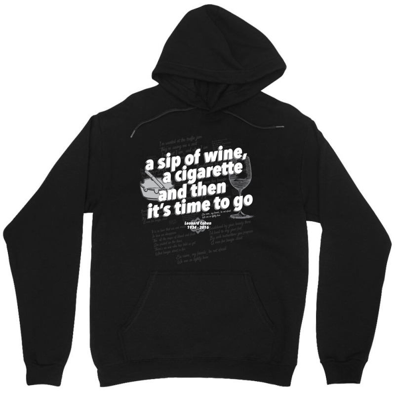 A Sip Of Wine, A Cigarette And Then Its Time To Go Fitted Unisex Hoodie | Artistshot