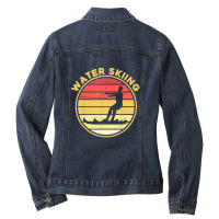 Water Skiing Sport Waterski Swimmer Athlete T Shirt Ladies Denim Jacket | Artistshot