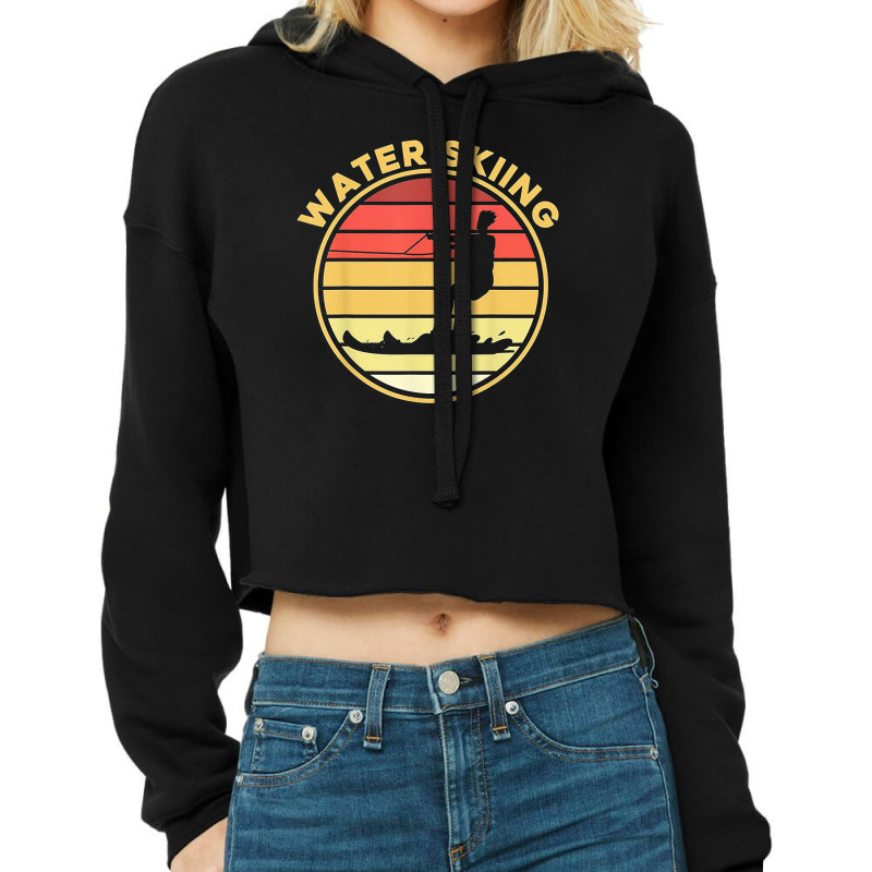 Water Skiing Sport Waterski Swimmer Athlete T Shirt Cropped Hoodie by porpoisewhiting | Artistshot