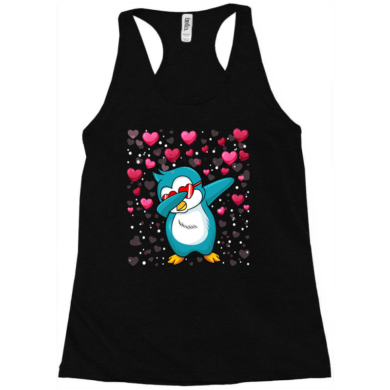 Penguin Valentine Dabbing Penguin Flightless Sea Bird Penguin Lover 23 Racerback Tank by coolquirrell | Artistshot