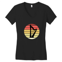 Harp Music Instrument Vintage Sunset Women's V-neck T-shirt | Artistshot