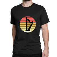 Harp Music Instrument Vintage Sunset Classic T-shirt | Artistshot