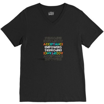 Text Message Incentive Acceptance Empowers T-shirts V-neck Tee Designed By Arnaldo Da Silva Tagarro