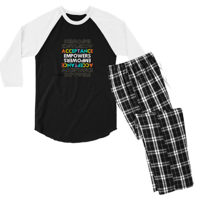 Text Message Incentive Acceptance Empowers T-shirts Men's 3/4 Sleeve Pajama Set Designed By Arnaldo Da Silva Tagarro