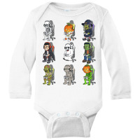 Gaming Halloween Skeleton Vampire Gamer Zombie Boys Kids Long Sleeve T Long Sleeve Baby Bodysuit | Artistshot