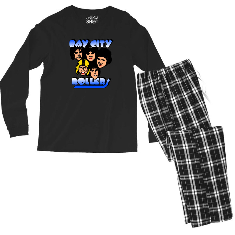 Bay City Rollers Group Portrait Men's Long Sleeve Pajama Set by cm-arts | Artistshot