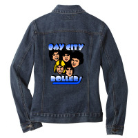 Bay City Rollers Group Portrait Ladies Denim Jacket | Artistshot