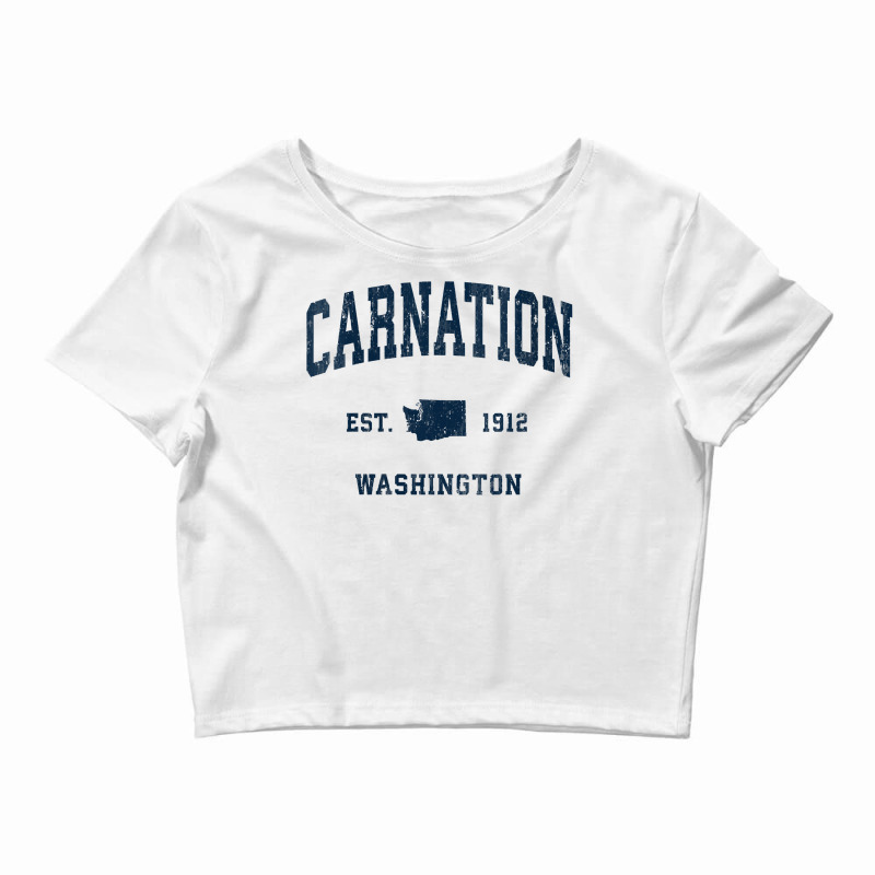 Womens Carnation Washington Wa Vintage Athletic Navy Sports Design V N Crop Top by cm-arts | Artistshot