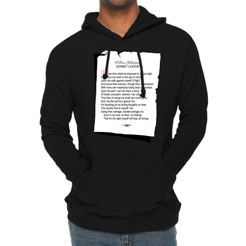 William Shakespeare's Sonnet 88 Lightweight Hoodie by laughingtuy | Artistshot