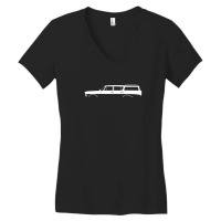 Car Silhouette   For 1960 Rambler Classic Station Wagon Women's V-neck T-shirt | Artistshot