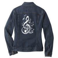 Music Notes Ladies Denim Jacket | Artistshot