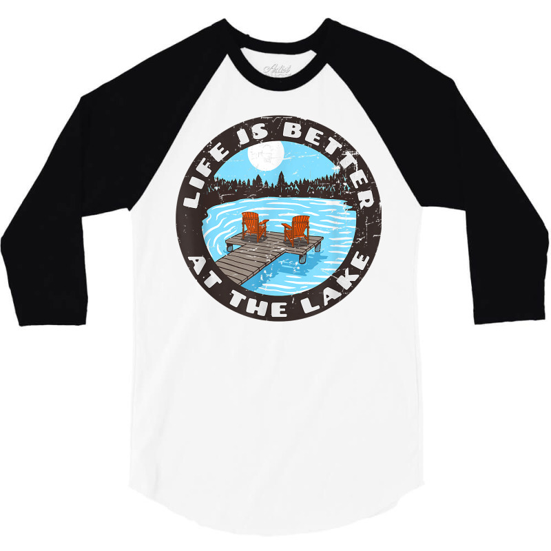 Life Is Better At The Lake   Relaxing Dock Adirondack Chair T Shirt 3/4 Sleeve Shirt | Artistshot