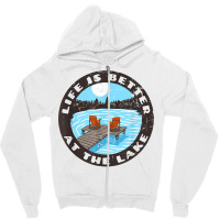 Life Is Better At The Lake   Relaxing Dock Adirondack Chair T Shirt Zipper Hoodie | Artistshot