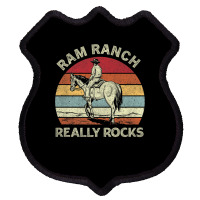 Ram Ranch Really Rock Vintage Western Rodeo Cowboy Horseback Premium T Shield Patch | Artistshot