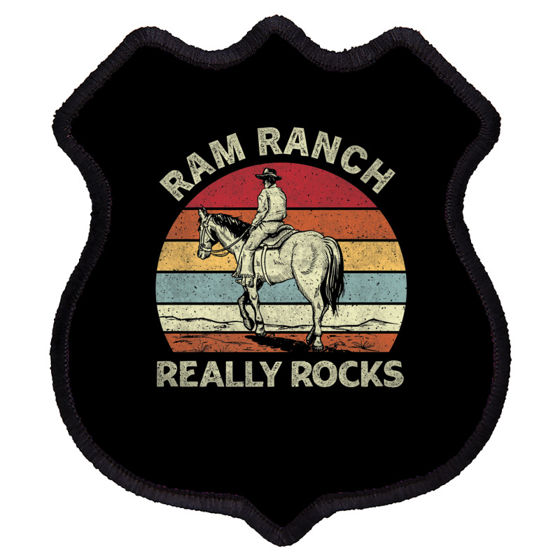 Ram Ranch Really Rock Vintage Western Rodeo Cowboy Horseback Premium T Shield Patch | Artistshot