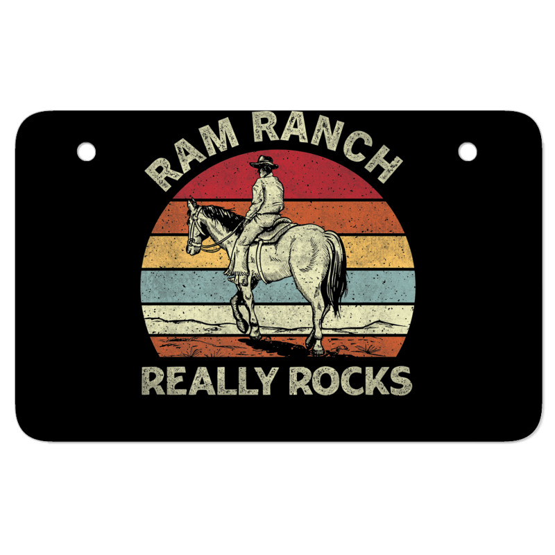 Ram Ranch Really Rock Vintage Western Rodeo Cowboy Horseback Premium T Atv License Plate | Artistshot