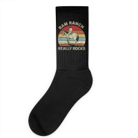 Ram Ranch Really Rock Vintage Western Rodeo Cowboy Horseback Premium T Socks | Artistshot