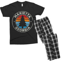 Marietta Georgia Ga Vintage Graphic Retro 70s Long Sleeve T Shirt Men's T-shirt Pajama Set | Artistshot