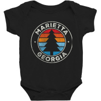 Marietta Georgia Ga Vintage Graphic Retro 70s Long Sleeve T Shirt Baby Bodysuit | Artistshot