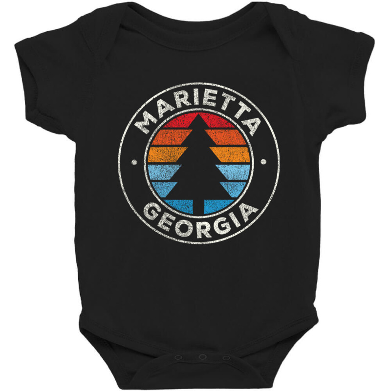 Marietta Georgia Ga Vintage Graphic Retro 70s Long Sleeve T Shirt Baby Bodysuit | Artistshot