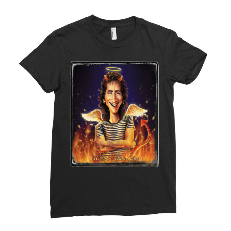 Bon Scott Ladies Fitted T-Shirt by cm-arts | Artistshot