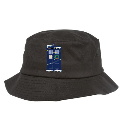 Christmas Doctor Who Police Box Tardis Bucket Hat Designed By Zeynepu