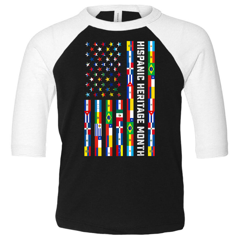 National Hispanic Heritage Month Celebration Latin Flags T Shirt Toddler 3/4 Sleeve Tee by cm-arts | Artistshot