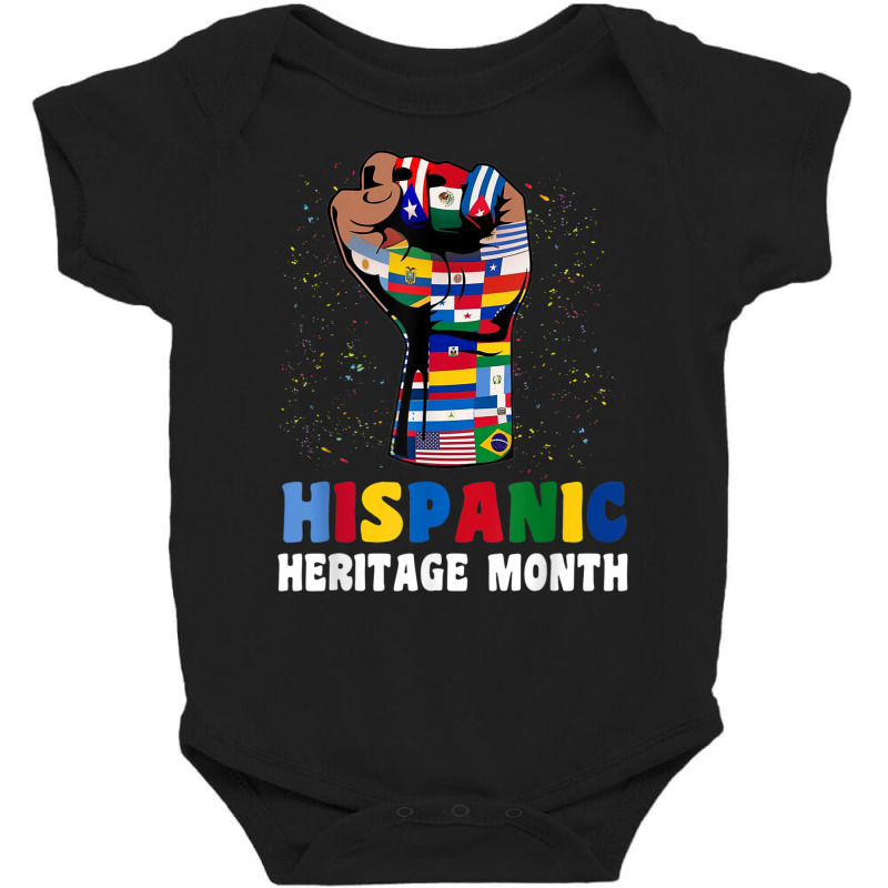 Hispanic Heritage Month Colorful Countries Flags Latinx Hand T Shirt Baby Bodysuit by cm-arts | Artistshot