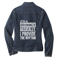 I&x27;m A Drummer. Basically Ladies Denim Jacket | Artistshot