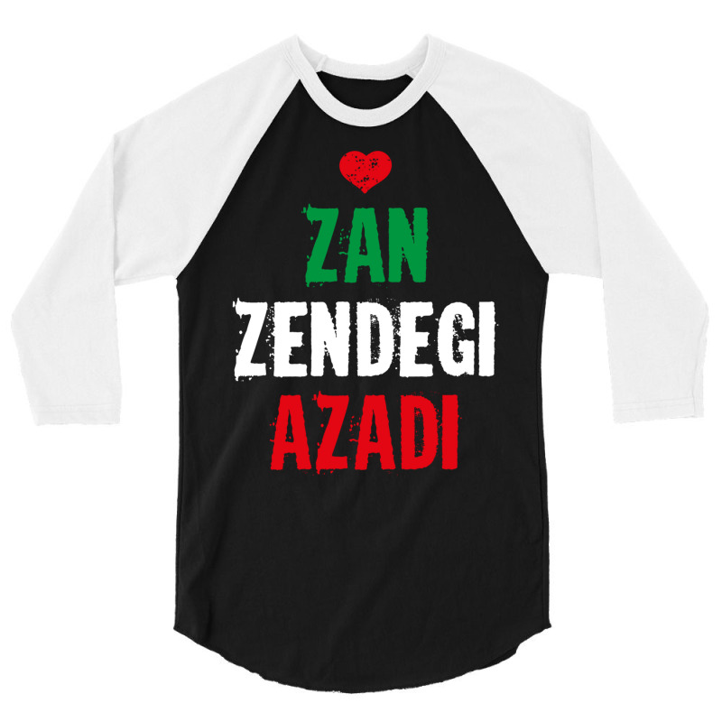 Free Iran  Zan Zendegi Azadi  Persian Heart Love Quote Sweatshirt 3/4 Sleeve Shirt | Artistshot