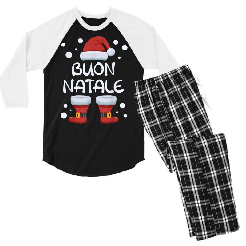 Buon Natale Italian Christmas Santa Merry Xmas Italy T Shirt Men's 3/4 Sleeve Pajama Set by zheralalumo | Artistshot