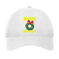 Buon Natale Italian Merry Christmas Wreath Merry Buon Natale Pullover Adjustable Cap | Artistshot