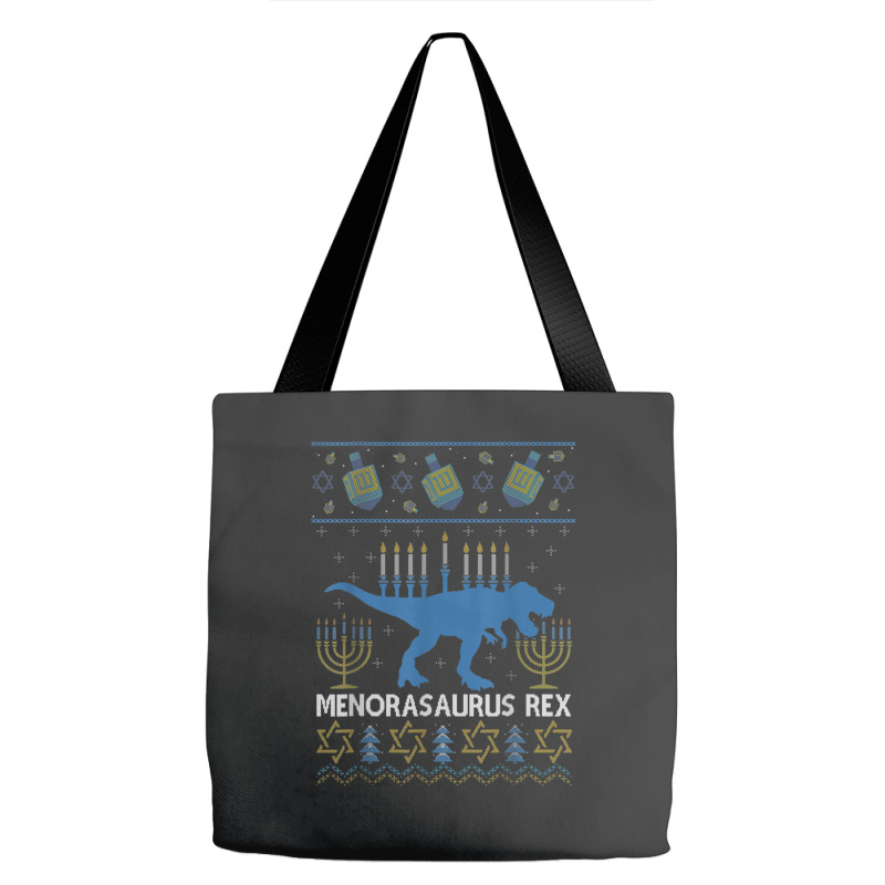 Menorasaurus Rex Funny Dinosaur Hanukkah Jewish Christmas Tote Bags | Artistshot