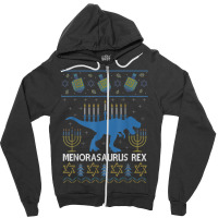 Menorasaurus Rex Funny Dinosaur Hanukkah Jewish Christmas Zipper Hoodie | Artistshot