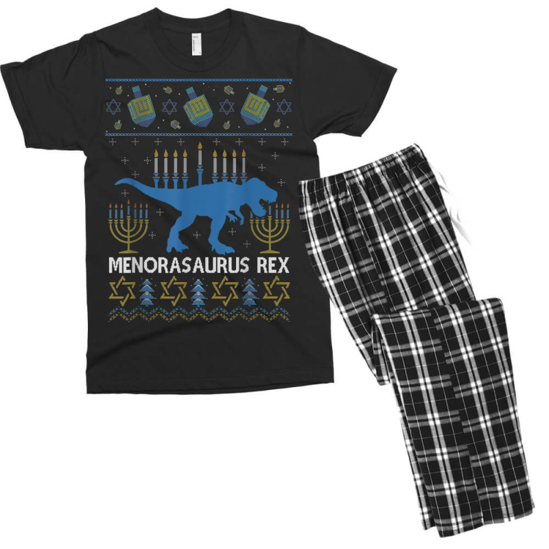 Menorasaurus Rex Funny Dinosaur Hanukkah Jewish Christmas Men's T-shirt Pajama Set | Artistshot