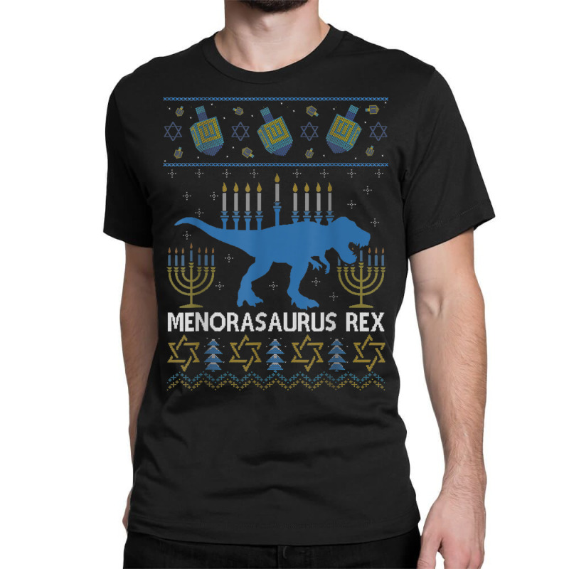 Menorasaurus Rex Funny Dinosaur Hanukkah Jewish Christmas Classic T-shirt | Artistshot