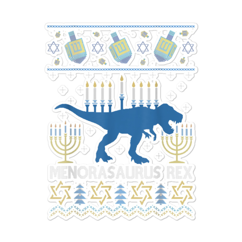 Menorasaurus Rex Funny Dinosaur Hanukkah Jewish Christmas Sticker | Artistshot