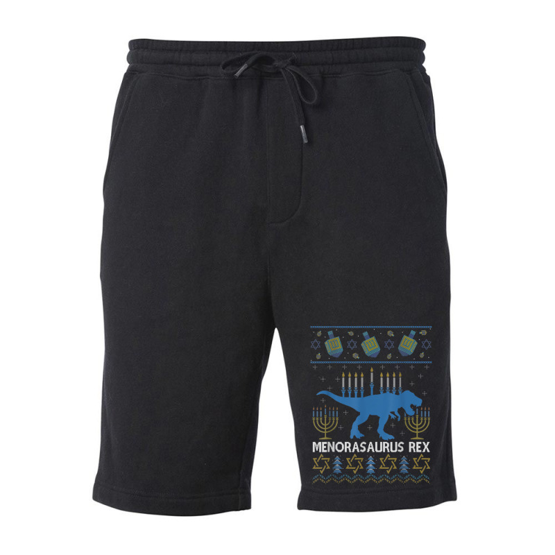 Menorasaurus Rex Funny Dinosaur Hanukkah Jewish Christmas Fleece Short | Artistshot