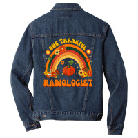 One Thankful Radiologist Rainbow Thanksgiving Mens Womens Men Denim Jacket | Artistshot