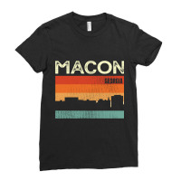 Macon Georgia Town Skyline Pullover Hoodie Ladies Fitted T-shirt | Artistshot