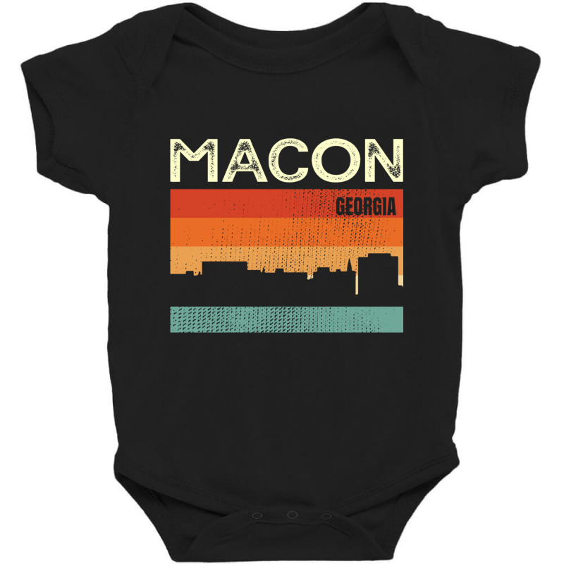 Macon Georgia Town Skyline Pullover Hoodie Baby Bodysuit by cm-arts | Artistshot