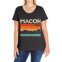 Macon Georgia Town Skyline Pullover Hoodie Ladies Curvy T-shirt | Artistshot