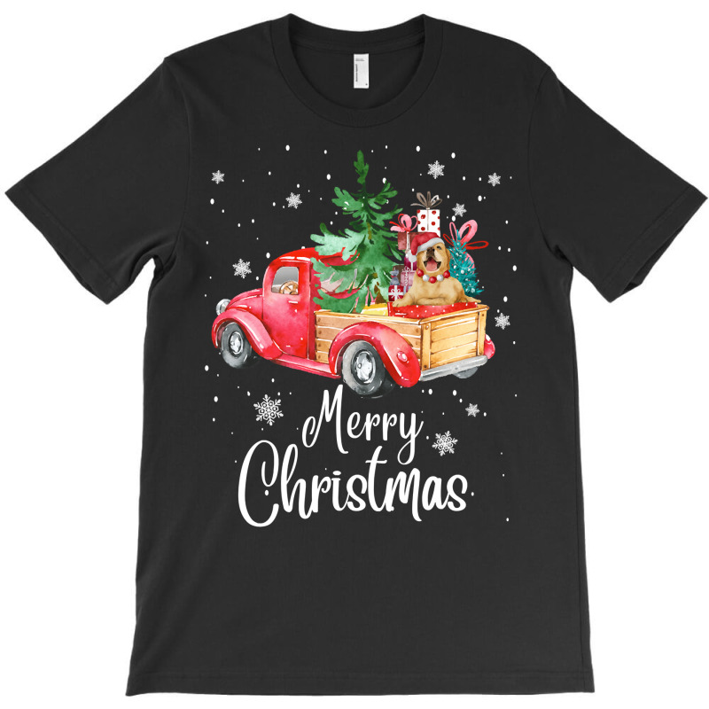 Christmas Tree Xmas Golden Retriever Dog Riding Red Truck Pullover Hoo T-shirt | Artistshot