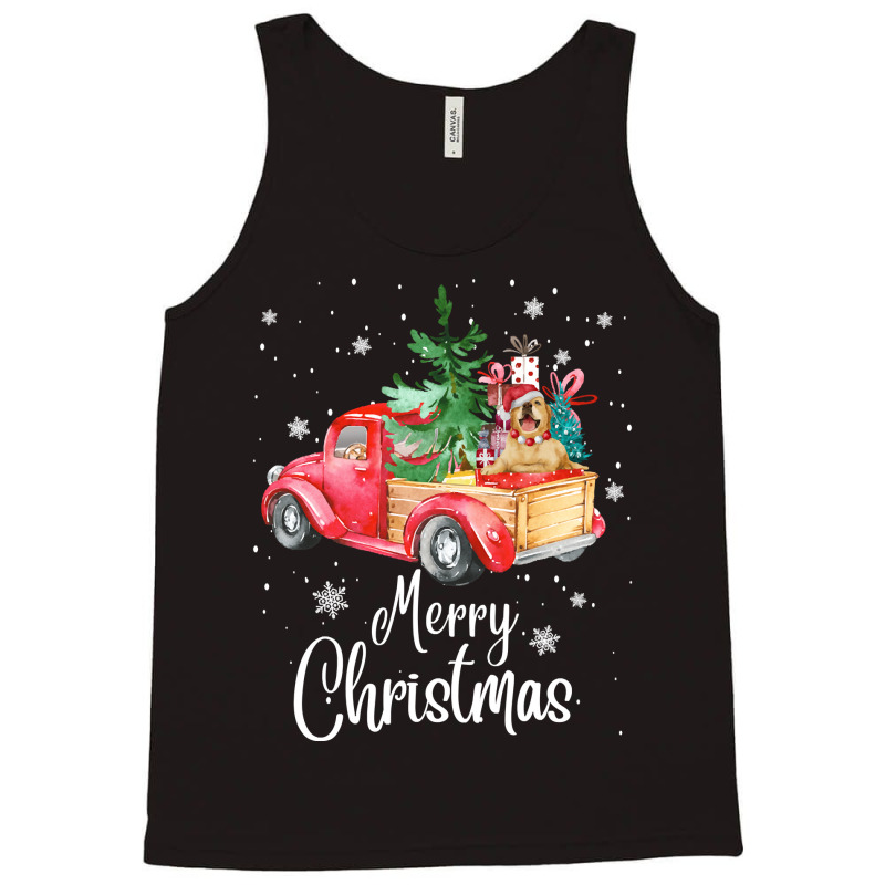 Christmas Tree Xmas Golden Retriever Dog Riding Red Truck Pullover Hoo Tank Top | Artistshot