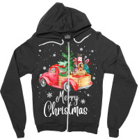 Christmas Tree Xmas Golden Retriever Dog Riding Red Truck Pullover Hoo Zipper Hoodie | Artistshot