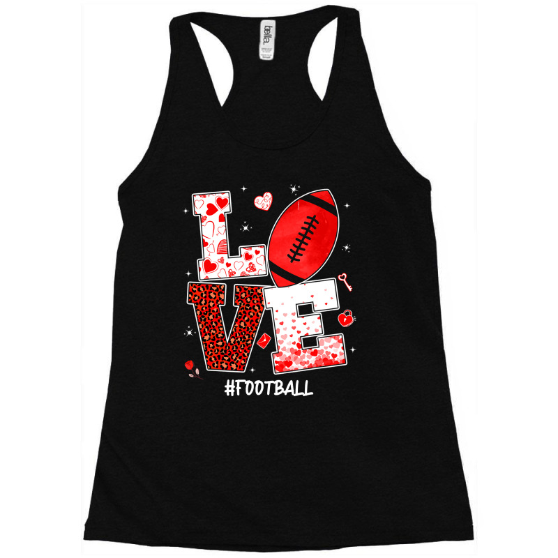 American Football Funny Valentines Day Hearts Football Lover Sports Pl Racerback Tank by coolquirrell | Artistshot