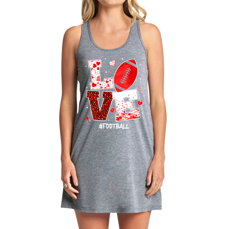 American Football Funny Valentines Day Hearts Football Lover Sports Pl Tank Dress by coolquirrell | Artistshot